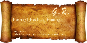 Georgijevits Remig névjegykártya